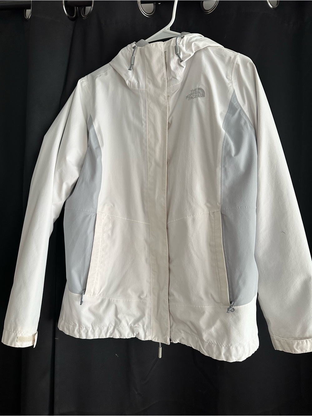 The North Face Women's White Hooded Shell Jacket with removable inner jacket